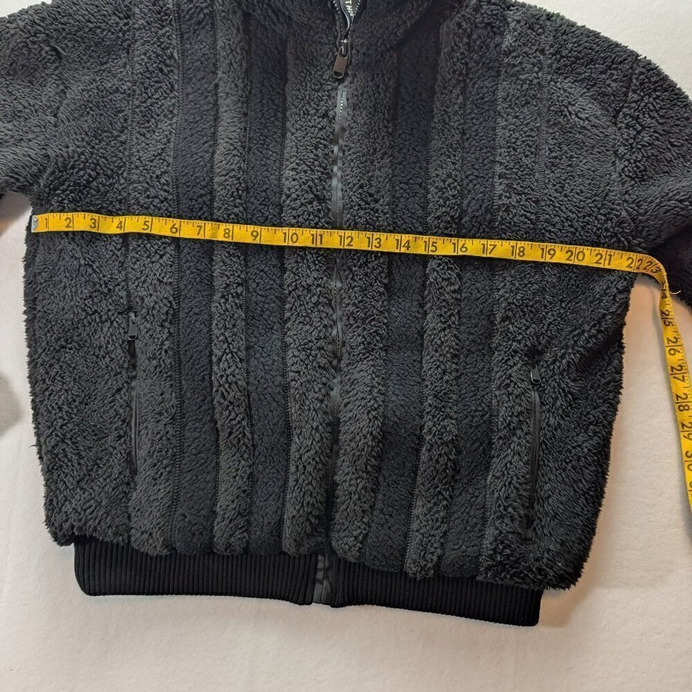 ATHLETA Willow Fleece Sherpa Jacket Women's S Small Black Fuzzy Bomber 599478 - Picture 8 of 16